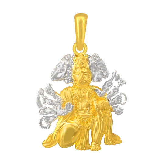 Pure 925 Sterling Silver Jai Panch Mukhi Hanuman Pendent Locket In Cz God Pendant For Man & Women