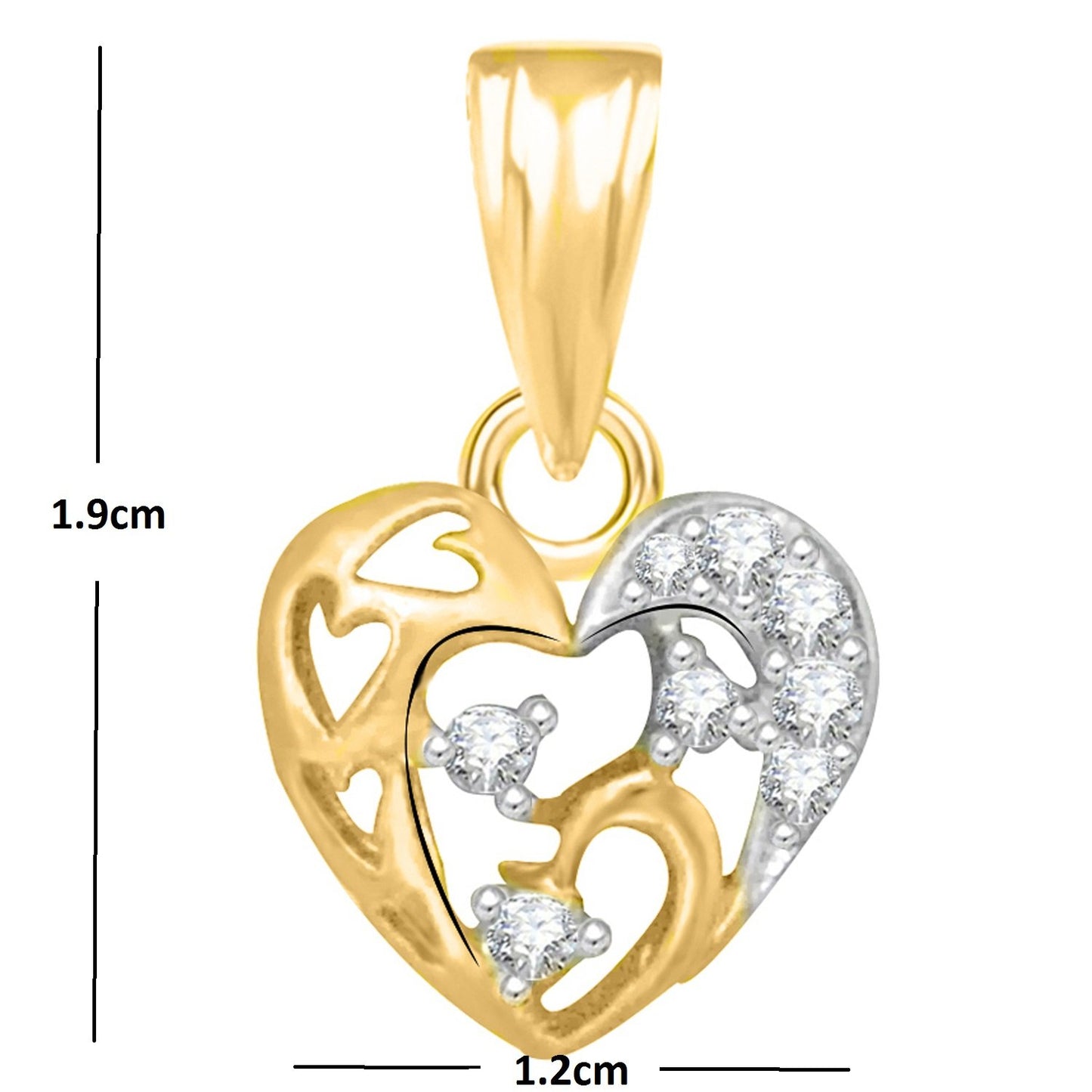 Pure 925 Sterling Silver Pendent Valentine Heart Shape CZ Pendant Locket For Women, Girls & Baby Girls