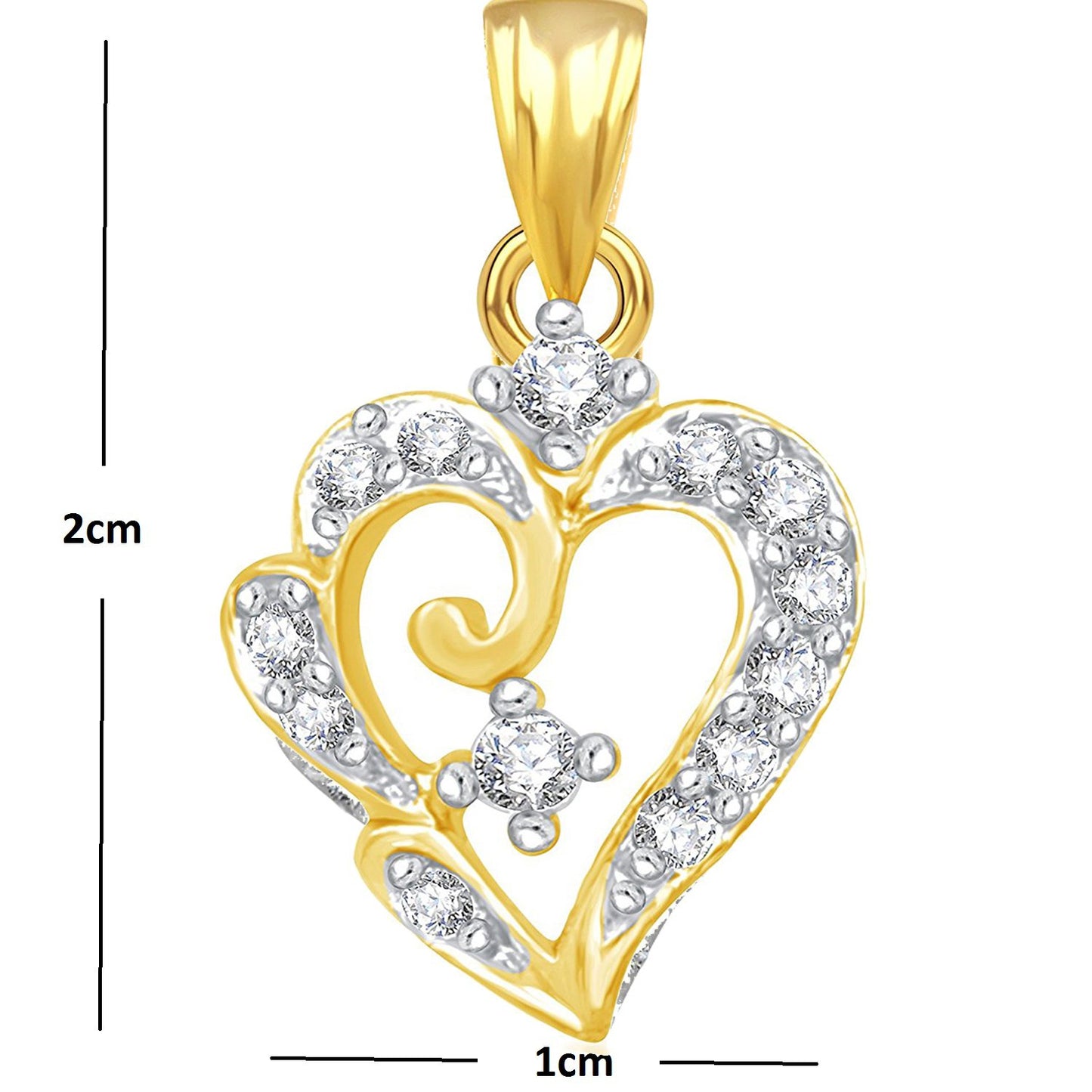 Pure 925 Sterling Silver Pendent Valentine Heart Shape In CZ Pendant Locket For Women, Girls & Baby Girls