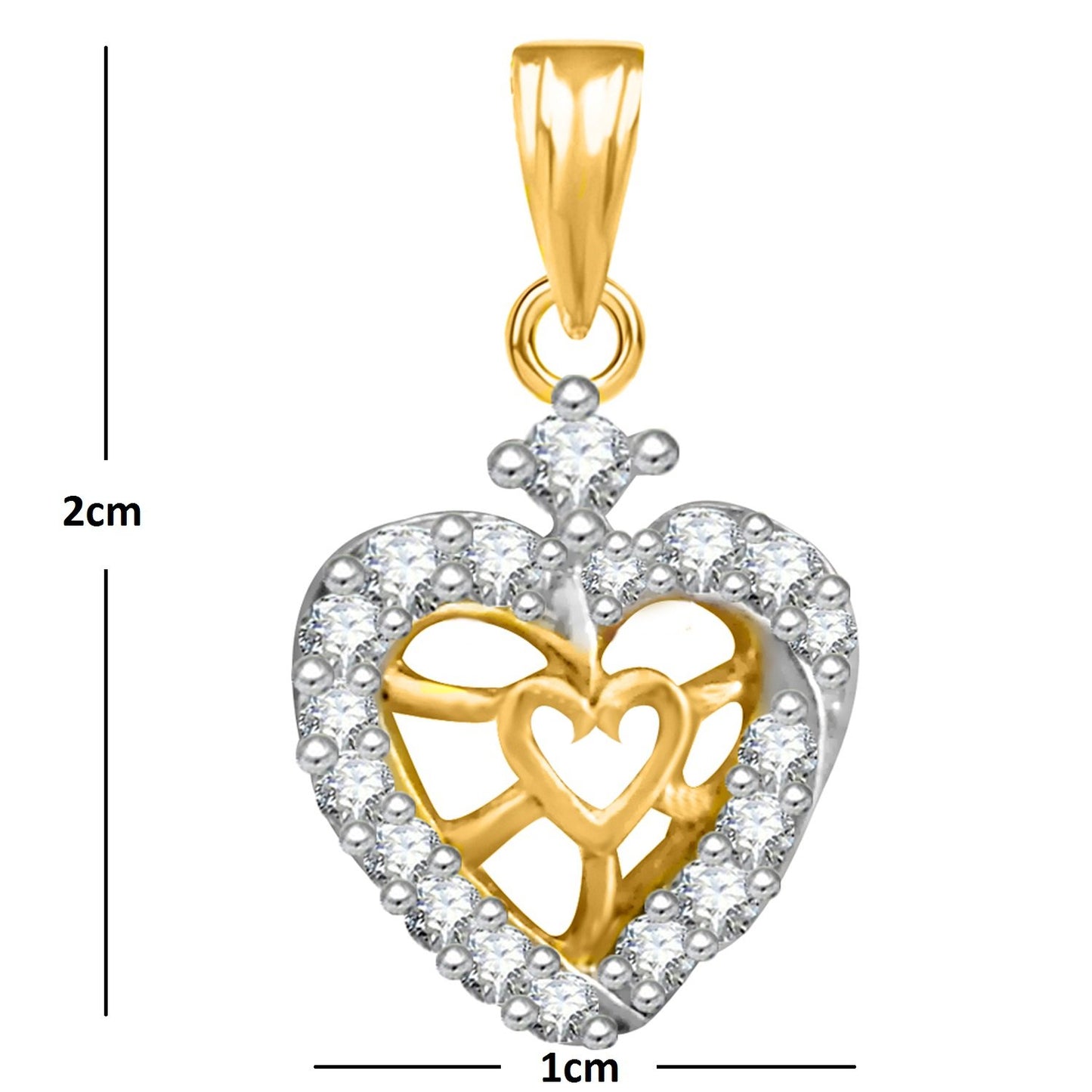 Pure 925 Sterling Silver Pendent Valentine Heart Shape CZ Pendant Locket For Women, Girls & Baby Girls