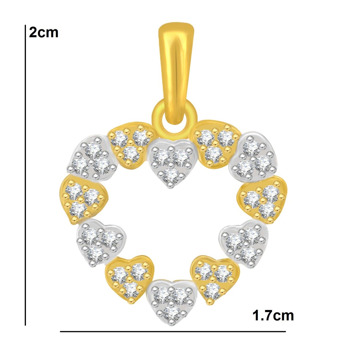 Pure 925 Sterling Silver Pendent Diamonds In Valentine Heart Shape CZ Pendant Locket Gift For Women, Girls & Baby Girls